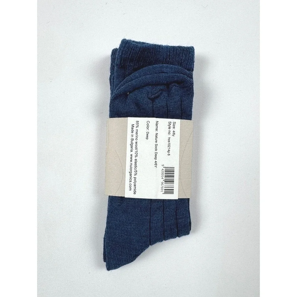 Nui Organics Nature Socks Deep Blue 4/6y